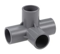 TOP-VIGOR Lot De 2 Raccords PVC 4 Voies À 90° 20mm, Connecteur En T Pour Tuyau D'Arrosage, Jonction D'Angle Pour Systèmes D'Irrigation, Serres Et Projets DIY, Gris