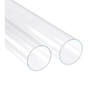 TOP-VIGOR Lot de 2 tubes ronds en acrylique rigide transparent pour aquarium, système de refroidissement à eau, tube d'éclairage - 46 mm x 50 mm x 200 mm
