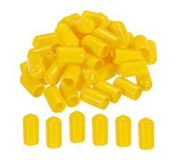 TOP-VIGOR Lot de 200 embouts en caoutchouc souple en vinyle souple pour utilisation en intérieur et extérieur - 10 mm ID - Jaune