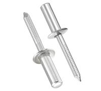 TOP-VIGOR Lot de 25 rivets aveugles de 6,4 mm x 20 mm, rivets pop à extrémité fermée en acier inoxydable 304 pour métal, rivets en acier scellé avec mandrin de traction pour construction, machines et