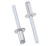 TOP-VIGOR Lot de 25 rivets aveugles en aluminium de 6 mm x 12 mm, rivets pop argentés pour fixation en métal, rivets aveugles à extrémité ouverte pour bricolage, meubles et réparations générales
