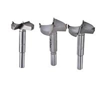 TOP-VIGOR Lot de 3 forets Forstner 38 mm, 40 mm, 42 mm en carbure de tungstène pour le travail du bois, charnière, trou de charnière, forage