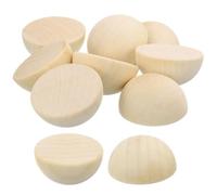 TOP-VIGOR Lot de 30 demi-perles en bois naturel brut de 50 mm pour loisirs créatifs, décorations de festival