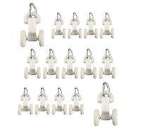 TOP-VIGOR Lot de 30 rouleaux de rail de rideau en plastique à double roulettes pour fenêtres de douche