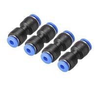 TOP-VIGOR Lot de 4 raccords pneumatiques rapides à pousser pour connecter les tubes de 6 mm à 4 mm - Réducteur de libération en plastique - Raccord de tuyau d'air - Connecteur pneumatique droit à 2