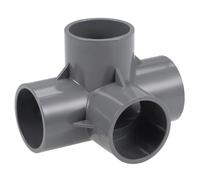 TOP-VIGOR Lot De 4 Raccords PVC 4 Voies À 90° 40mm, Connecteur En T Pour Tuyau D'Arrosage, Jonction D'Angle Pour Systèmes D'Irrigation, Serres Et Projets DIY, Gris