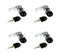TOP-VIGOR Lot de 4 serrures à came de sécurité de 25 mm, serrures de boîte aux lettres avec 8 clés pour placard, tiroir, armoire, boîte aux lettres et boîte à outils, avec clés identiques