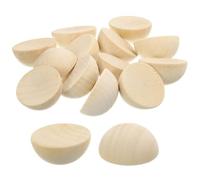 TOP-VIGOR Lot de 40 demi-perles rondes en bois naturel de 35 mm pour loisirs créatifs, décorations de festival