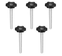 TOP-VIGOR Lot de 5 boutons de serrage hexagonaux M8 x 60 mm avec tête en plastique de 38 mm de diamètre