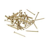 TOP-VIGOR Lot de 50 clous de quincaillerie, assortiment de clous et épingles en laiton de 1,2 mm x 20 mm, clous muraux pour le travail du bois, les panneaux pour accrocher des photos, des cadres, des