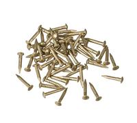 TOP-VIGOR Lot de 50 clous de quincaillerie, assortiment de clous et épingles en laiton de 1,2 mm x 8 mm, clous muraux pour le travail du bois, les panneaux pour accrocher des photos, des cadres, des