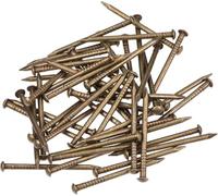 TOP-VIGOR Lot de 50 clous de quincaillerie, assortiment de clous et épingles en laiton de 1,5 mm x 25 mm, clous muraux pour le travail du bois, les panneaux pour accrocher des photos, des cadres, des