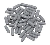 TOP-VIGOR Lot de 50 embouts en caoutchouc souple en vinyle souple pour boulons, vis, tubes, câbles, fils - 4 mm ID - Gris