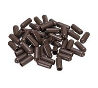 TOP-VIGOR Lot de 50 embouts en caoutchouc souple en vinyle souple pour boulons, vis, tubes, câbles, fils - 5 mm ID - Marron