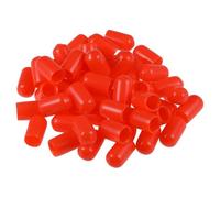TOP-VIGOR Lot de 50 embouts en caoutchouc souple en vinyle souple pour utilisation en intérieur et en extérieur - 7,5 mm ID - Rouge
