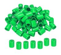 TOP-VIGOR Lot de 50 embouts en caoutchouc souple en vinyle souple pour utilisation en intérieur et extérieur - 16 mm ID - Capuchons ronds et filetages pour boulons, vis, tubes, câbles, fils - Vert