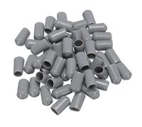 TOP-VIGOR Lot de 50 embouts en caoutchouc souple pour utilisation en intérieur et en extérieur - 8 mm ID - Capuchons ronds et protecteurs de filetages pour boulons, vis, tubes, câbles, fils - Gris