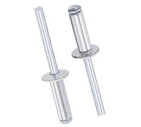 TOP-VIGOR Lot de 50 rivets aveugles en aluminium 6 mm x 20 mm, rivets pop pour métal avec mandrin, rivets à tête plate à extrémité ouverte pour bricolage, meubles et fixation générale