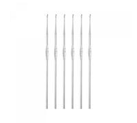 TOP-VIGOR Lot de 6 crochets de 0,75 mm en acier inoxydable pour loisirs créatifs, fil à broder, outil de tissage pour tricot et écharpe