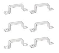 TOP-VIGOR Lot de 6 supports de connexion en forme de U 23 x 51,5 mm en acier inoxydable 304 pour barre de fermeture de porte, support et fixation de tuyau, câble