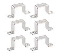 TOP-VIGOR Lot de 6 supports de connexion en forme de U, 35 mm x 35 mm en acier inoxydable, support en acier inoxydable pour tuyau, pinces de conduit robustes pour barre de fermeture de porte, fixation