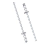 TOP-VIGOR Lot de 60 rivets aveugles en aluminium de 2,4 mm x 6 mm, rivets pop aveugles argentés pour fixation en métal, rivets aveugles à extrémité ouverte pour bricolage, meubles et réparations