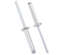 TOP-VIGOR Lot de 60 rivets aveugles en aluminium de 4 mm x 25 mm, rivets pop argentés pour fixation en métal, rivets aveugles à extrémité ouverte pour bricolage, meubles et réparations générales