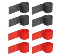 TOP-VIGOR Lot de 8 rouleaux de papier crépon arc-en-ciel à suspendre pour fleurs, emballage cadeau, anniversaire, décorations de fête, 3,5 cm x 10 m, noir et rouge