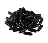 TOP-VIGOR Lot de 80 embouts en caoutchouc souple en vinyle souple pour utilisation en intérieur et extérieur - 4 mm ID - Capuchons ronds et filetages pour boulons, vis, tubes, câbles, fils - Noir