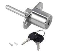 TOP-VIGOR Verrou de tiroir de 19 mm, serrure à piston d'armoire avec clés et vis, serrure de sécurité pour meubles de bureau, armoire, vitrine, meubles, clé différente, argent