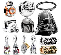 TOP Wars Charms Bracelet Beads 925 Sterling Silver Shadow Warrior Helmet Hot Series Womens Bracelets Pendant DIY Jewelry Gifts S14