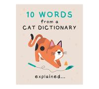 Top X Carte d'anniversaire ouverte, 10 mots d'un dictionnaire de chat expliqué, carte d'anniversaire pour lui/elle, 15,2 x 17,8 cm