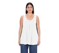 Top, Zierfalten, A-Linie, Rundhals, ärmellos, Modal, T-Shirt,