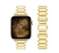 top4cus Bracelet iWatch en acier inoxydable compatible avec Apple Watch Series 7 Series 6/SE/5/4 Series 3/2/1, avec dispositif d'extraction de bracelet (42/44/45 mm, doré)