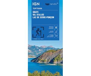Top75008 ubaye val d'allos lac de serre-poncon - Echelle 1 : 75 000 - Collectif - Ign Institut Geographique National - Atlas / carte