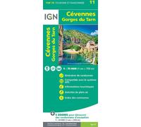 Top75011 cevennes gorges du tarn - inclus 5 zoom au 1/25000 - Collectif - Ign Institut Geographique National - Atlas / carte
