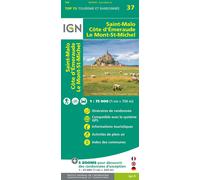 Top75037 saint malo-cote emeraude mont saint michel - 1:75 000 - Collectif - Ign Institut Geographique National - Atlas / carte