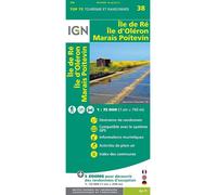 IGN – Top75038 : Île de Ré / Île d'Oléron / Marais Poitevin – Échelle 1:75 000 – Cartonné