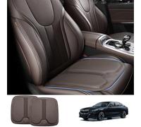 TOPABYTE Coussin de Siège de Voiture Confortable en Mousse à Mémoire Coussin de Siège Avant et Arrière en Cuir Nappa de Qualité Supérieure pour Sège - (2 Pièce/Brun)