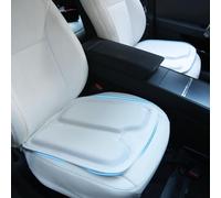 TOPABYTE Coussin de Siège de voiture pour Tesla Model Y/3/S/X Couvrage du Conducteur de Mousse à Mémoire de Premier Coussin Nappa Soulagement de la Douleur à la Hanche (2 Pièces/Blanc)