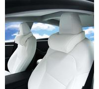 TOPABYTE Coussins D'appui-tête de Voiture, Oreiller Cervical pour Siège Auto, Souple Coussin de Nuque Support Appui-tête en Mousse à Mémoire de Forme Coussin Conducteur, 2 Pièces, Blanc