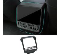 TOPABYTE Couvercle de Ventilation de Climatisation pour Console Centrale Arrière pour Tesla Model Y Juniper 2025 Model 3 2024 Highland Refresh Panneau à Motif en Fibre de Carbone Garniture