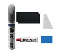 TOPABYTE Peinture de Retouche de Jante pour Tesla Model Y 19" Apollo Wheel Model 3 19" 20" Stiletto Wheel Curb Rash Repair Rim Scratch Repair Kit Wheel DIY Curb Rash Paint Pen, Sonic Silver