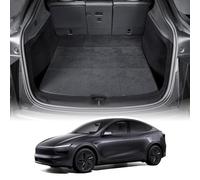 TOPABYTE Tapis de Coffre pour Tesla Model Y Juniper 2025-2026 Tapis de Coffre Toutes Saisons avec Protections pour Les Dossiers, Tapis de Protection pour Les Sièges Arrière, Anti-Rayures, Noir