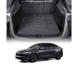 TOPABYTE Tapis de Coffre pour Tesla Model Y Juniper 2025-2026 Tapis de Coffre Toutes Saisons avec Protections pour Les Dossiers, Tapis de Protection pour Les Sièges Arrière, Anti-Rayures, Noir