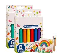 Topacme 3D Relief Art Pen,Magic Popcorn Pens Puffy Drawing Kit,Topacme 3D Popcorn Pens,DIY Popcorn Drawing Pens,Mooth Flow for Cards,Crafts & DIY Creative Projects,Works on Different Surfaces，2Boxes