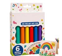 Topacme 3D Relief Art Pen,Magic Popcorn Pens Puffy Drawing Kit,Topacme 3D Popcorn Pens,DIY Popcorn Drawing Pens,Mooth Flow for Cards,Crafts & DIY Creative Projects,Works on Different Surfaces，1Box
