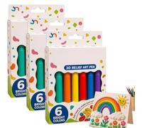 Topacme 3D Relief Art Pen,Magic Popcorn Pens Puffy Drawing Kit,Topacme 3D Popcorn Pens,DIY Popcorn Drawing Pens,Mooth Flow for Cards,Crafts & DIY Creative Projects,Works on Different Surfaces，3Boxes