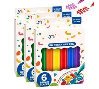 Topacme 3d Relief Art Pen, Topacme Magic Pens Puffy Drawing Kit, Pen Pour Dessin Créatif, Diy Drawing Pens, Mooth Flow For Cards, Crafts & Diy Creative Projects, Works On Different Surfaces，3PC