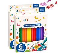 Topacme 3d Relief Art Pen, Topacme Magic Pens Puffy Drawing Kit, Pen Pour Dessin Créatif, Diy Drawing Pens, Mooth Flow For Cards, Crafts & Diy Creative Projects, Works On Different Surfaces，2PC